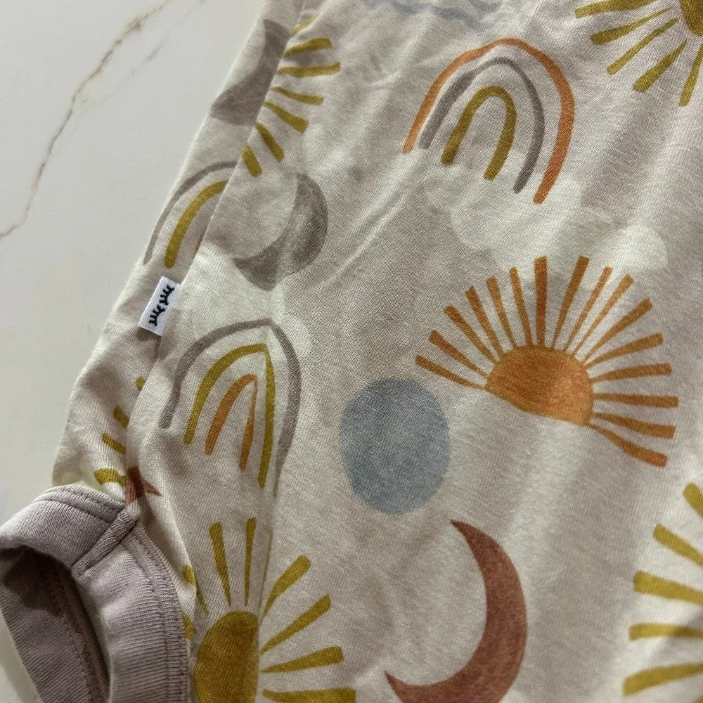 Little Sleepies Play Baby Bamboo Outfit Rainbow Sun Moon Print 12-18 Months